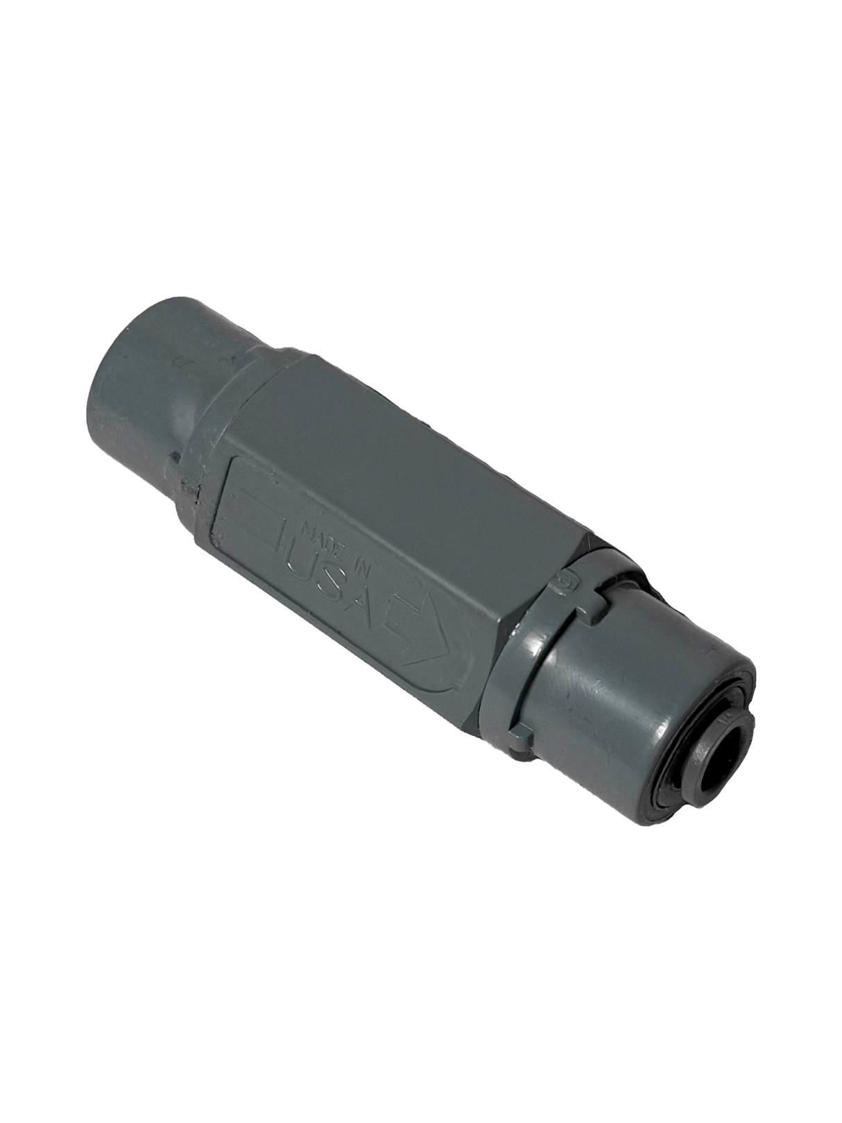 PDQ Gray PVC Check Valve - 1/4in. PCF x 1/4in. PCF