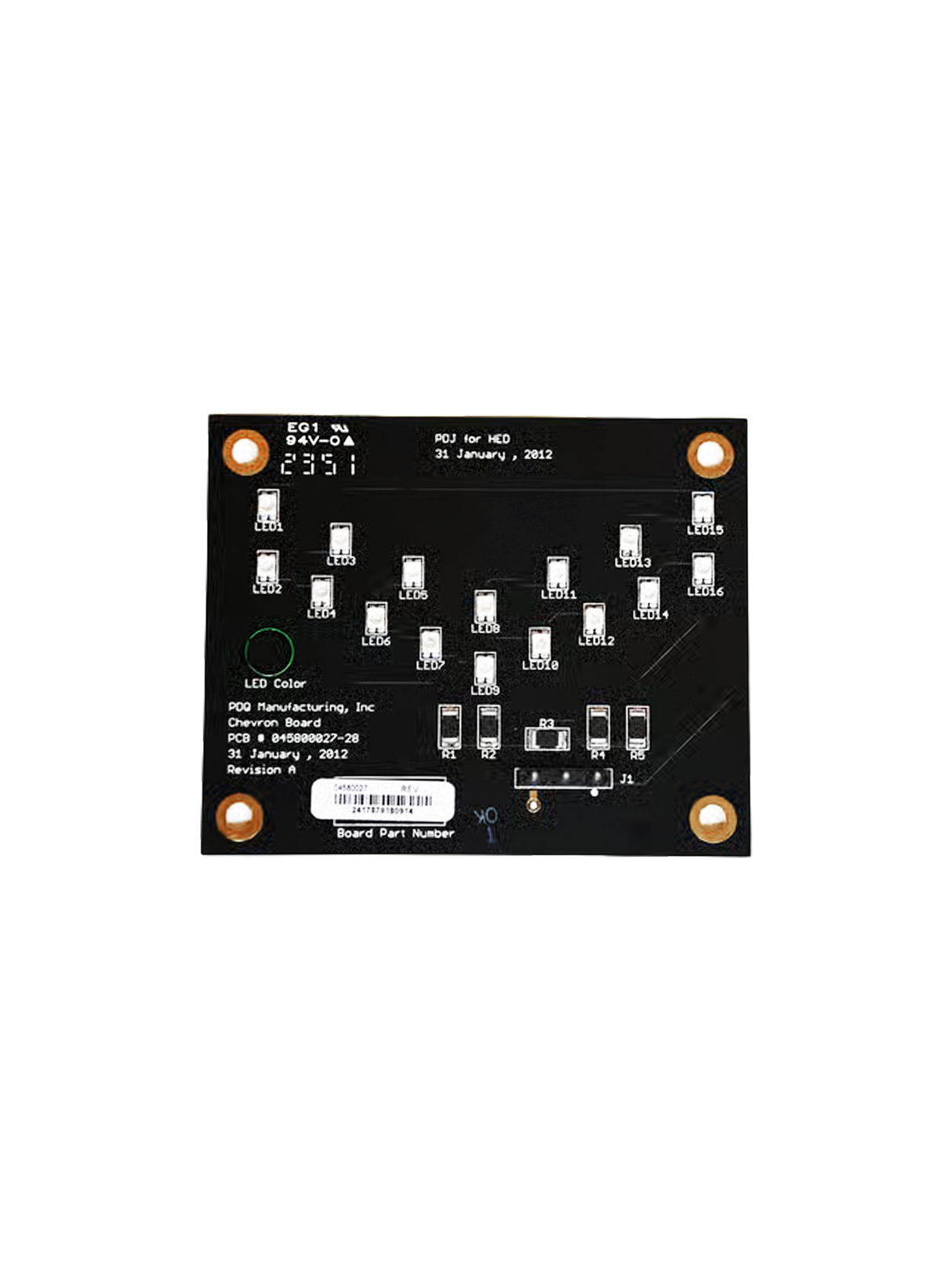 PDQ Green Chevron LED Circuit Board for In-Bay Sign PDQ