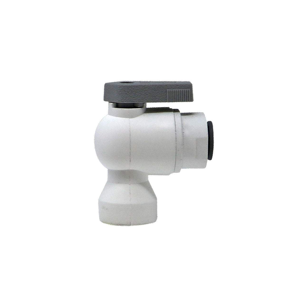 Ball Valve Elbow, 1/4in FPT x 3/8in Pushlock Car Wash Superstore