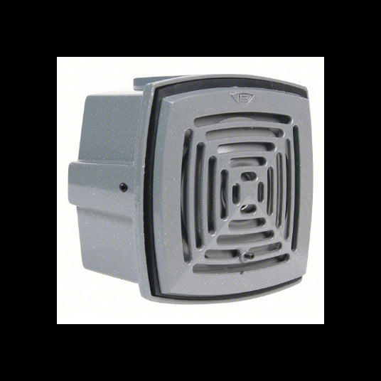 CWS 120VAC Indoor/Outdoor Weatherproof Vibrating Horn, 78 to 103dB @ 10 ft., Gray