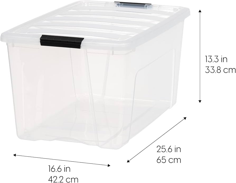 72 Qt. Clear Plastic BIn with Clear Lid