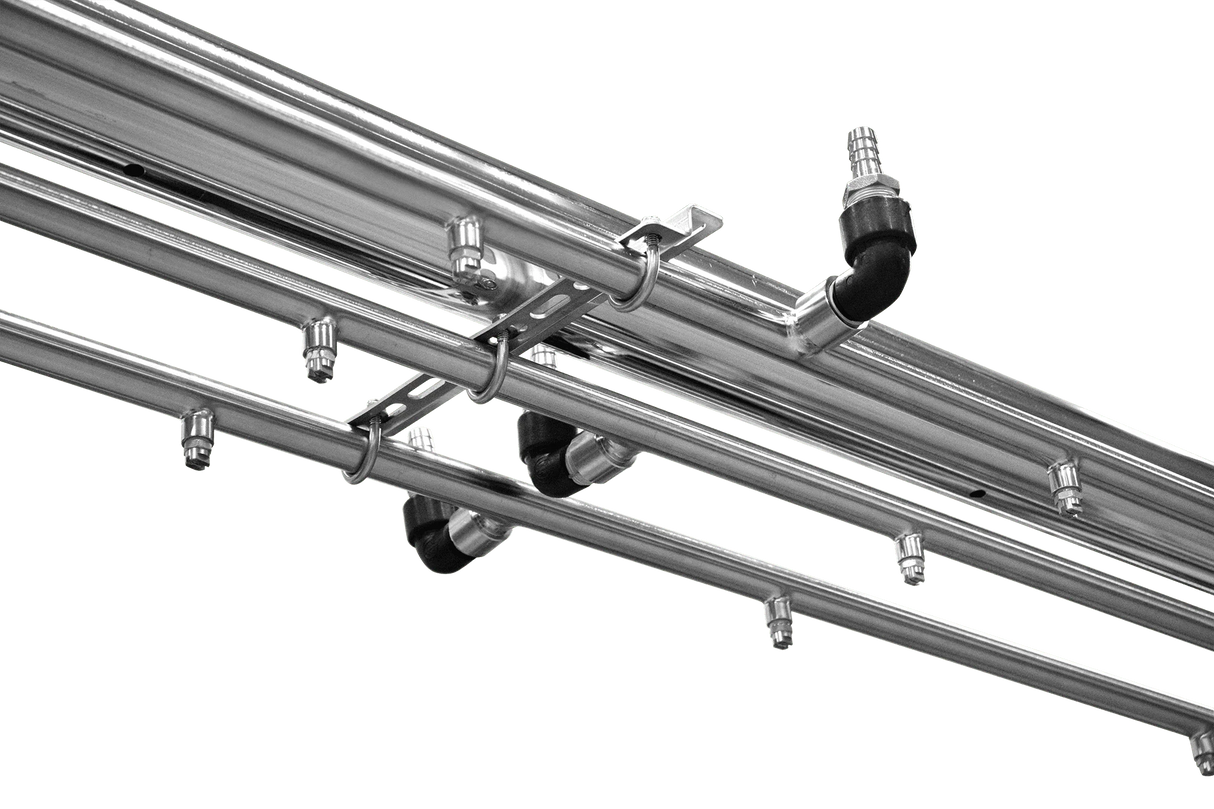 ABC WASH SYSTEMS
Round 3.5" OD Stainless Steel Arch with 3x (Three) Manifolds
- Dimensions: 127" W x 100" H
- Manifold 1: SINGLE Clear Coat,
Sealer Wax, or any name brand
Chemical Applicator - VJET 6506 -
65 degree spraying pattern 0.6
GPM at 40 P Car Wash Superstore