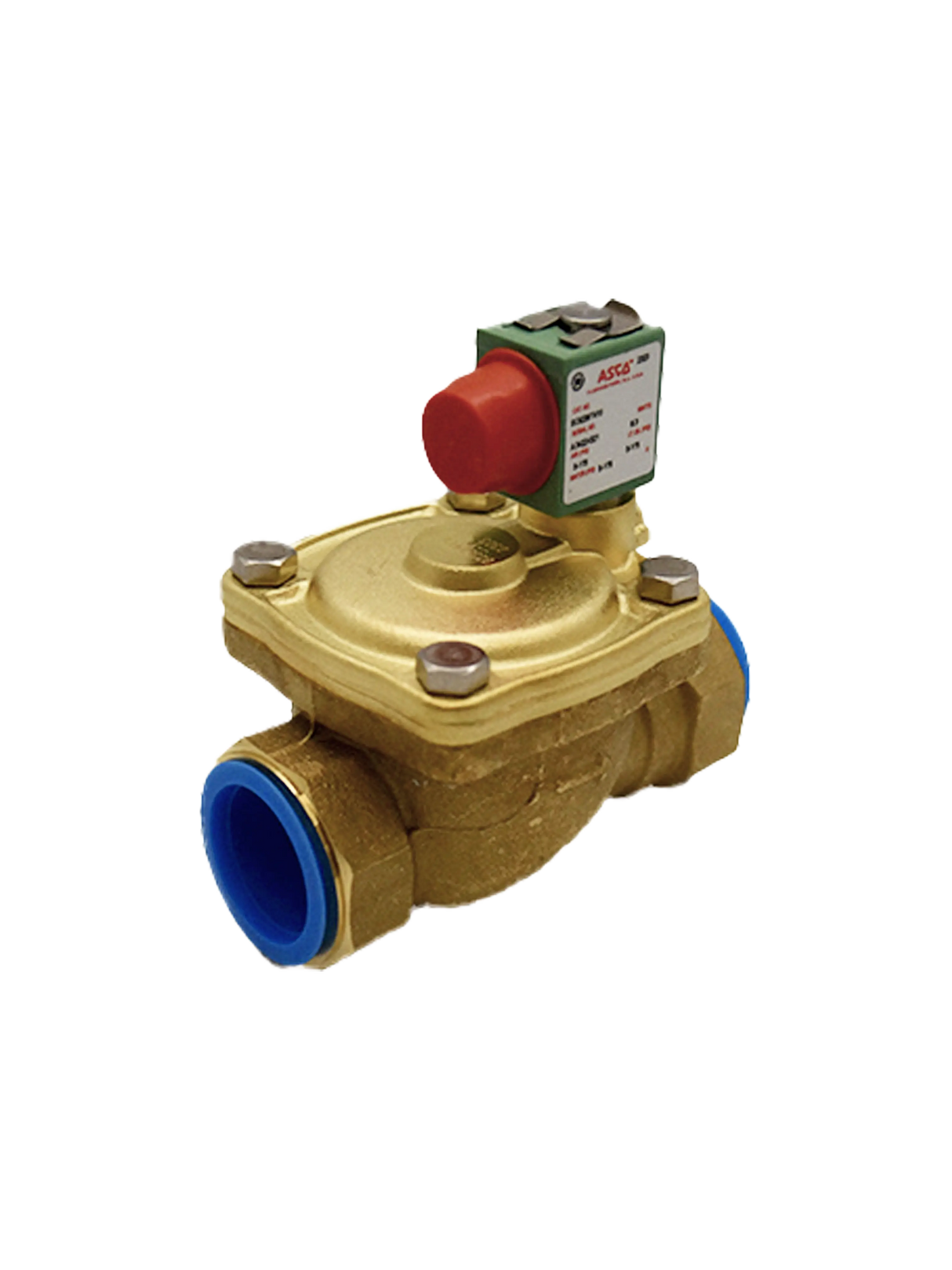 ASCO S Series Brass 1'' FPT 120 VAC Normally Closed Solenoid Valve with DIN Connector ASCO