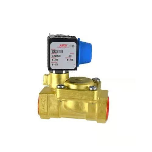 ASCO S Series Brass 3/4'' FPT 24 VAC Normally Open Solenoid Valve with DIN Connector
