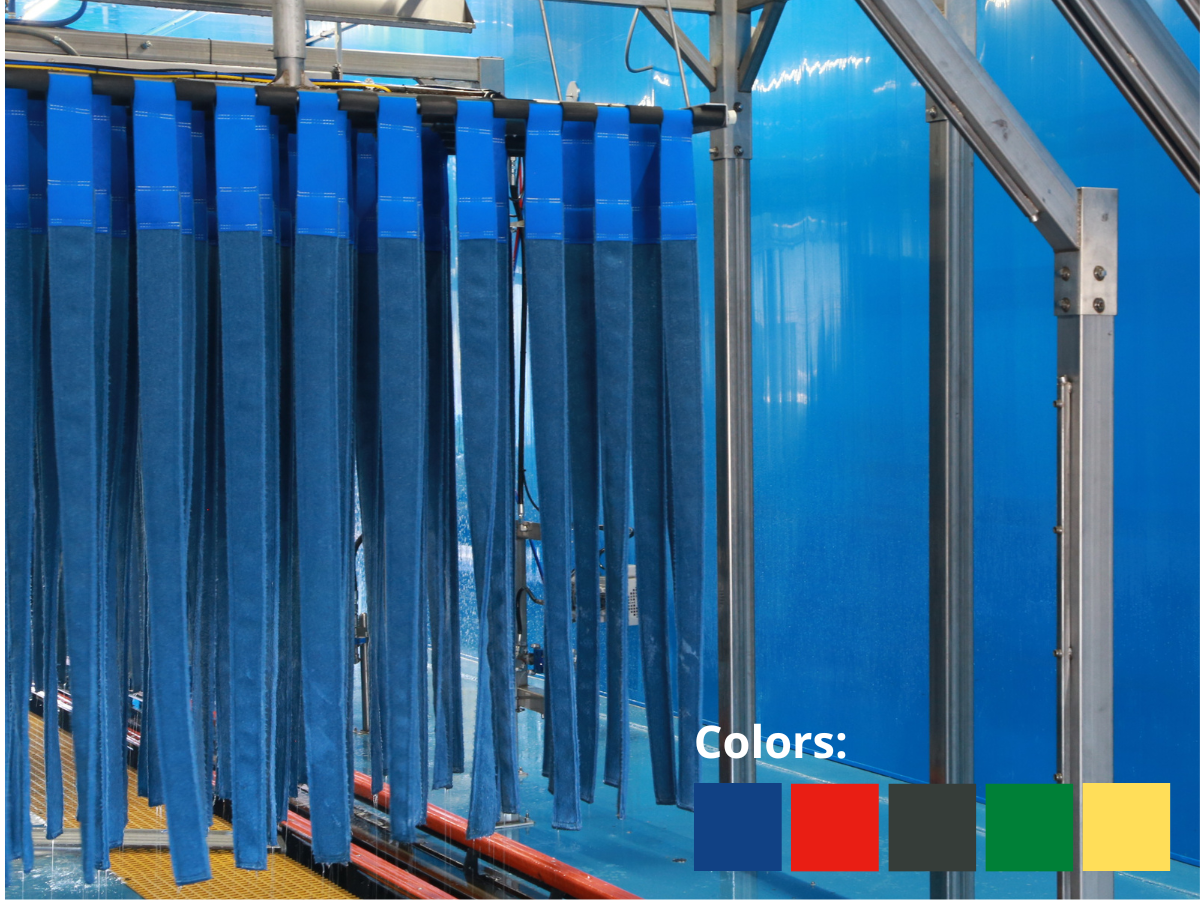 AVW Mitter Curtain 4X79, MicroFiber (MC1E-04W79L-S-MFBR-BLK) 4"W x 79"Lg, EcoZite, Looped, with Spacer - Black Car Wash Superstore
