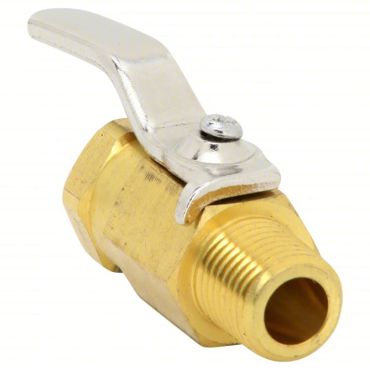 Manual Two-Way Ball Valve: 1/4 in, Brass, Straight, MNPT x FNPT Car Wash Superstore