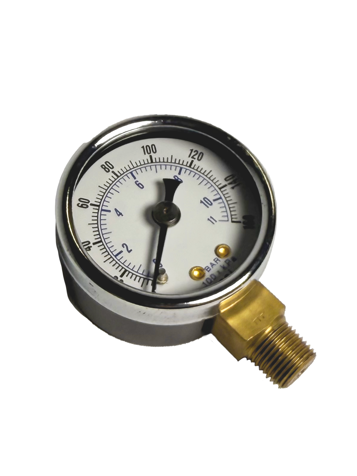 CWS 1/8'' 1-1/2'' D 0-160 PSI Bottom Mount Non-Liquid Pressure Gauge CWS