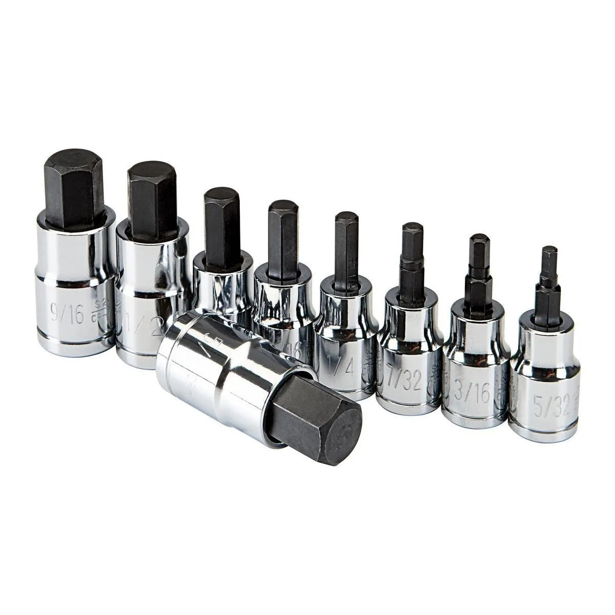 3/8 in., 1/2 in. Drive SAE Hex Socket Set, 9 Piece Car Wash Superstore