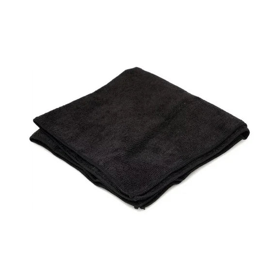 CWS 16'' x 16'' 800CT Black Microfiber Baled Towel