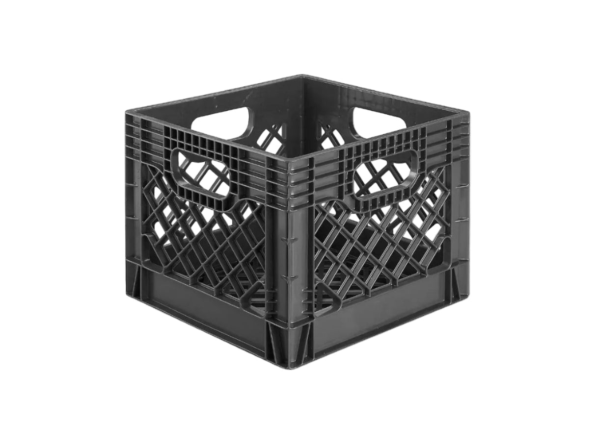 Rigid Milk Crates 12 x 12 x 10 1/2" Black Car Wash Superstore