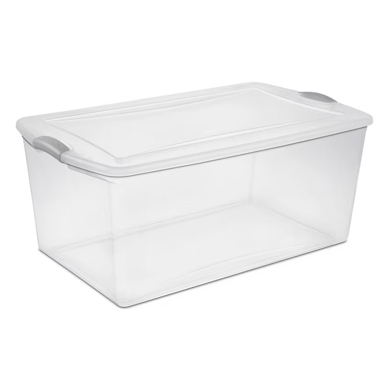 105 Qt. Clear Plastic BIn with Clear Lid Car Wash Superstore