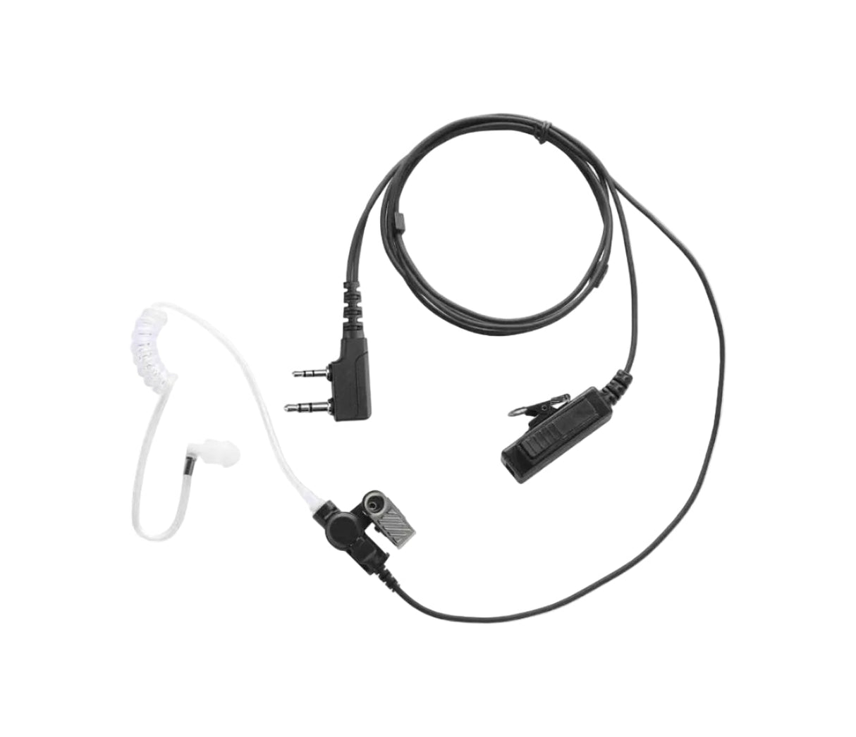 2-Pin 2-Wire Baofeng UV-5R Earpiece Surveillance Kit Compatible with BTECH Retc15/Retevis RT21 RT22 Kenwood Arcshell AR-5 Walkie Talkie Radio with Big PTT Mic Tansparent Acoustic Tube Headset Car Wash Superstore