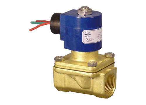 GC Valves 24 Volt 2-Way Solenoid Valve, Brass, 1/2" FPT Nitrile Seal, Normally Closed, 5/8" Orifice