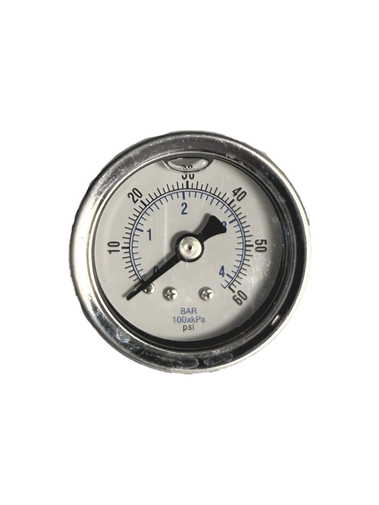 CWS 1/8'' 1-1/2'' D 0-60 PSI Rear Mount Liquid Pressure Gauge CWS