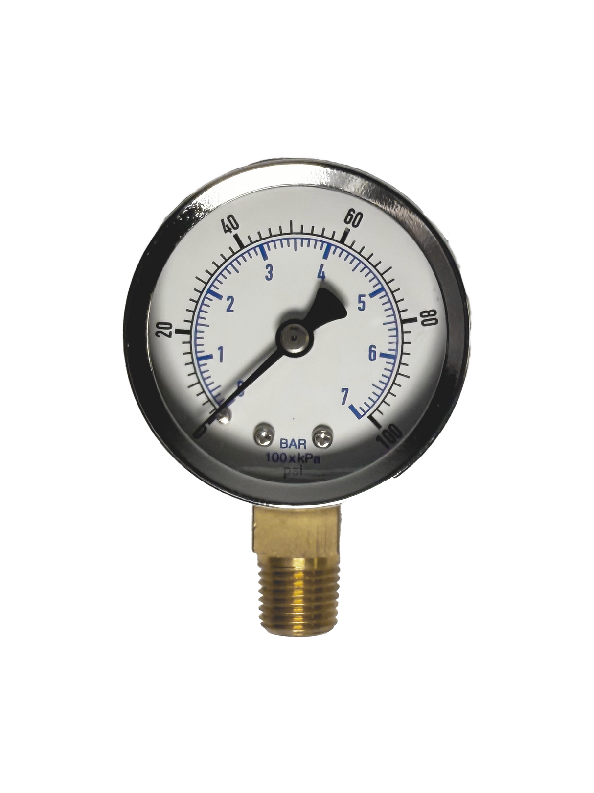 CWS 1/4'' 2'' D 0-100 PSI Bottom Mount Non-Liquid Pressure Gauge CWS