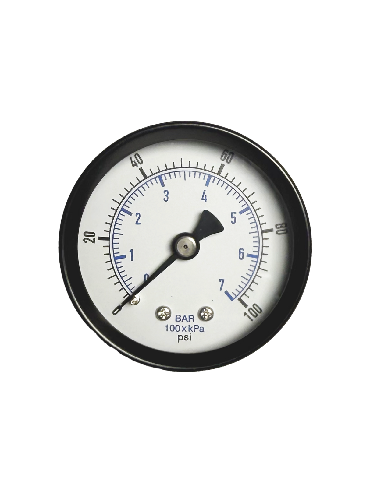 CWS 1/4'' 2'' D 0-100 PSI Rear Mount Non-Liquid Pressure Gauge