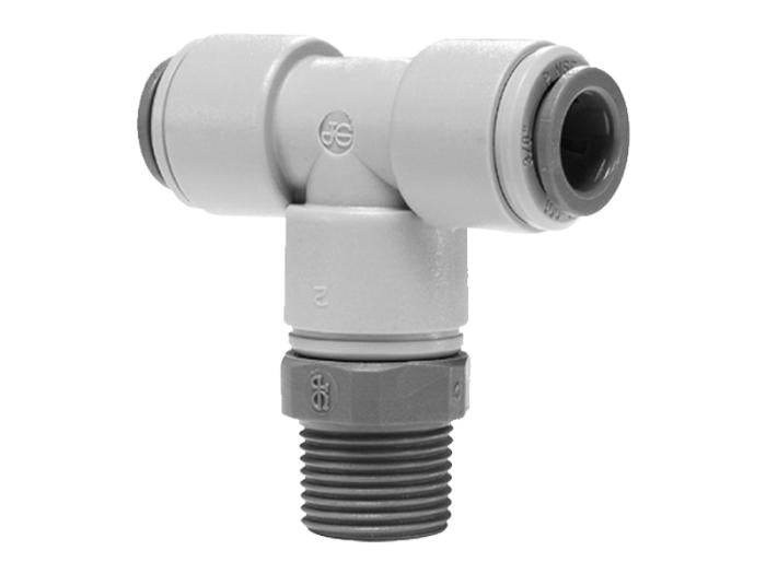 Pushlock Swivel Male Branch Tee 1/2" Tube x 1/4" MPT
5 per Bag