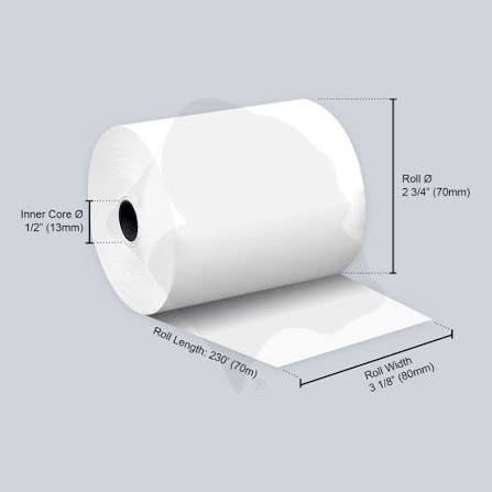 CWS 3-1/8'' x 2-3/4'' Thermal Paper Roll 50EA