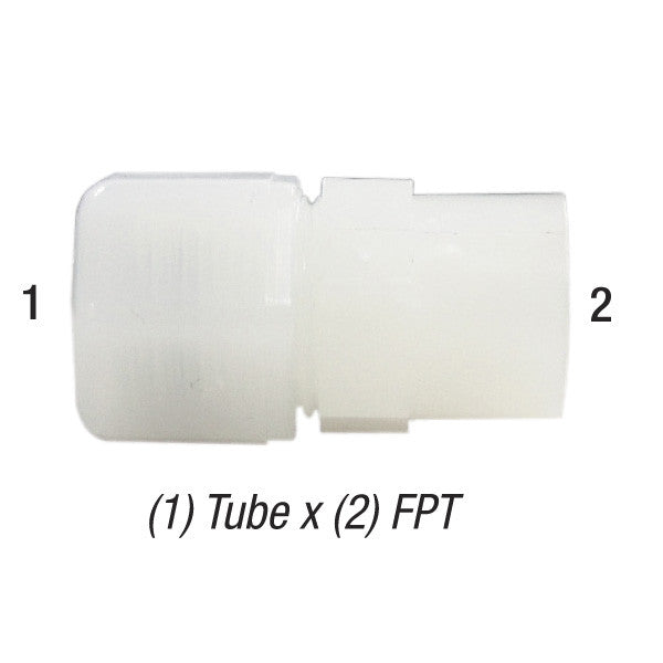 Female Connector, 3/8in Tube x 1/4in FPT, Thermoplastic, Parker Fast-Tite N6FC4 Car Wash Superstore