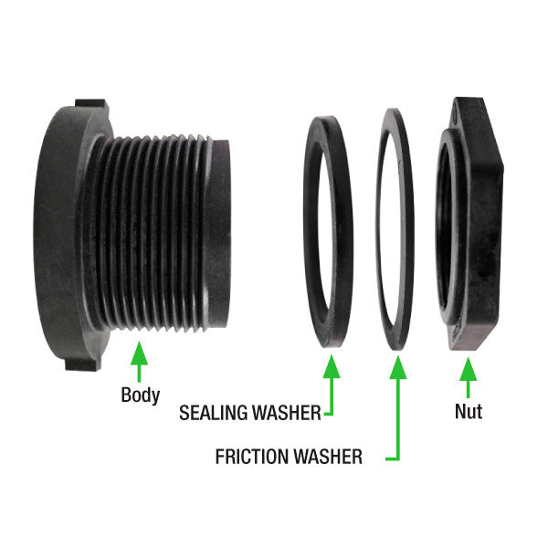 Bulkhead Nylon Fitting 1 inch FPT Sonny's