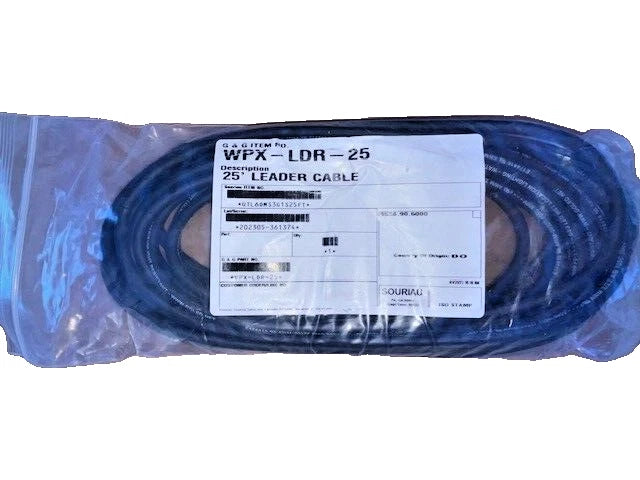 WPX Series push-and-click IP68/IP69K leader cable for connecting WPX luminaires to the power supply. 25 foot length. 14AWG SJOOW.