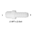 Adapter, 1/4in MPT x 1/2in Barb, Nylon Car Wash Superstore