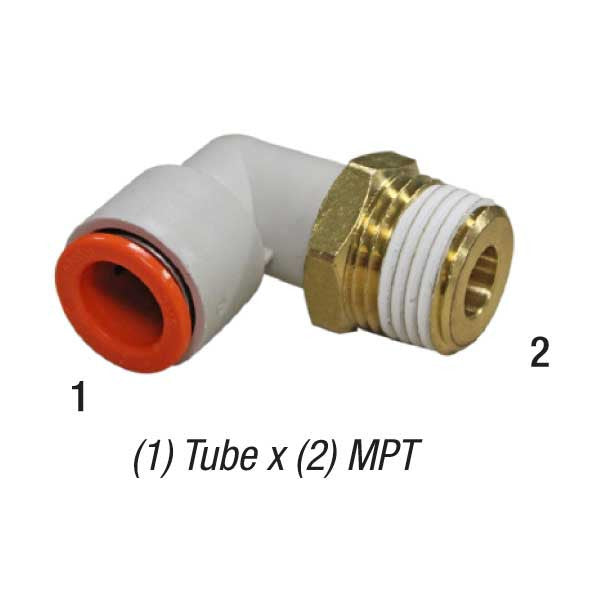 Elbow, 3/8in Tube x 3/8in MPT, 145PSI, Pack of 10, SMC, KQ2L11-36AS Car Wash Superstore