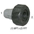 Ball Fitting, 1/2in MPT Inlet x 1/2in FPT Outlet, 125PSI, Plastic, 10PK Car Wash Superstore