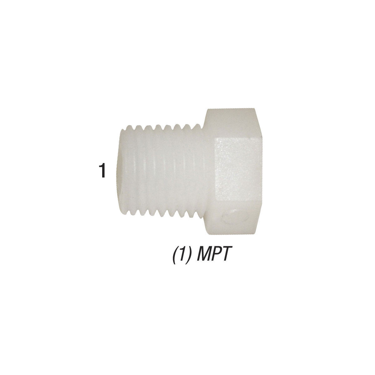 Hex Head Plug, 3/8in MPT, Nylon, F38 Car Wash Superstore
