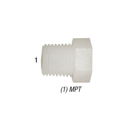 Hex Head Plug, 3/8in MPT, Nylon, F38 Car Wash Superstore