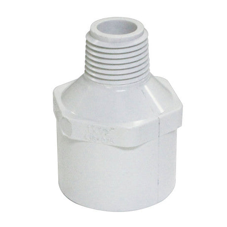 Adapter, 1/2in MPT x 1in Socket SLP, PVC SCH40, White Car Wash Superstore