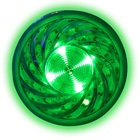 Amusement/Turbo Light, 2-1/4in Round, Green Car Wash Superstore