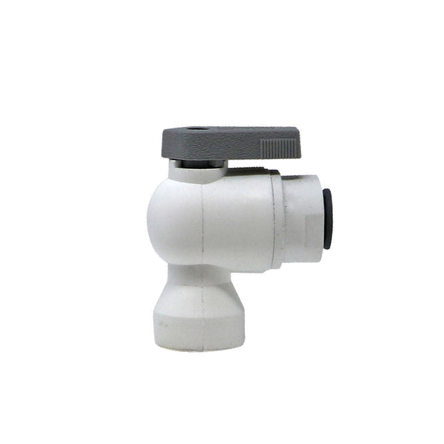 Ball Valve Elbow, 1/4in FPT x 3/8in Pushlock Car Wash Superstore