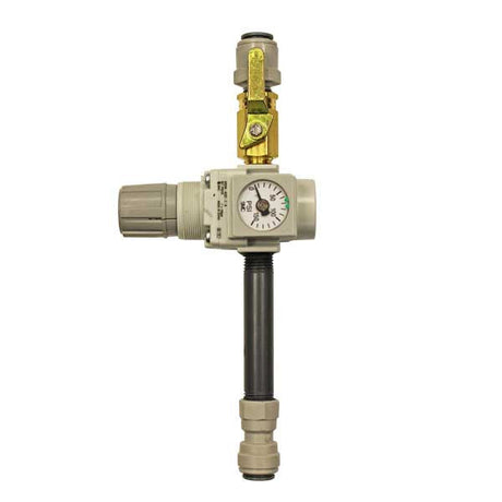 Air Plumbing Non-Foaming Manifold With (1) 110V Solenoid and (2) 1/4in Air Regulator DrainVac