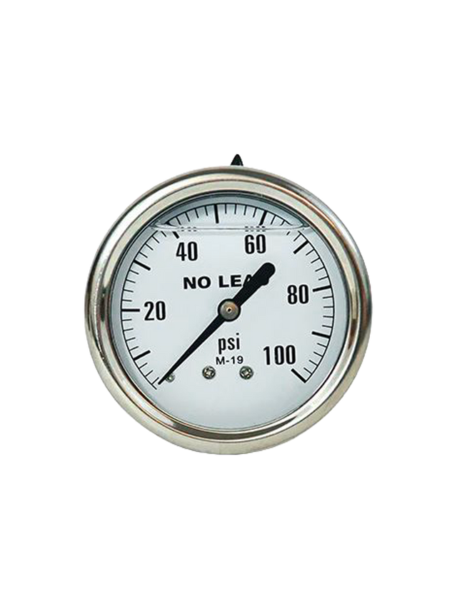 PurClean 0-100 PSI Pressure Gauge, No-Lead, Back Mount PurClean