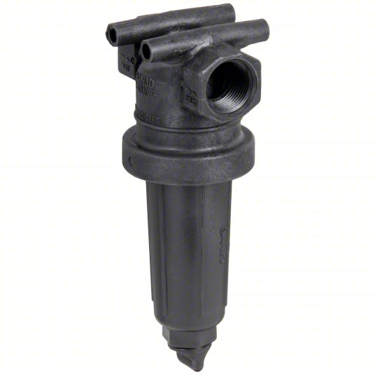 BANJO Inline Strainer: Polypropylene, 1 in, NPT, 80 mesh, 300 psi, 8 31/32 in Ht, 3 7/8 in Lg, Black Car Wash Superstore