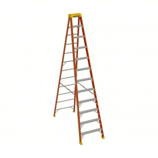 Werner 12 ft. Fiberglass Step Ladder 300 lbs. Load Capacity 16 ft. Reach Height