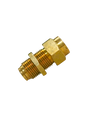 Push-In Fitting for Polyethylene and Nylon Tubing, Union Bulkhead 3/8in Tube x 1/4 FPT, Brass ACR Industries