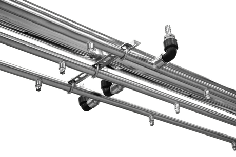 ABC WASH SYSTEMS
Round 3.5" OD Stainless Steel Arch with 3x (Three) Manifolds
- Dimensions: 127" W x 100" H
- Manifold 1: SINGLE Clear Coat,
Sealer Wax, or any name brand
Chemical Applicator - VJET 6506 -
65 degree spraying pattern 0.6
GPM at 40 P Car Wash Superstore