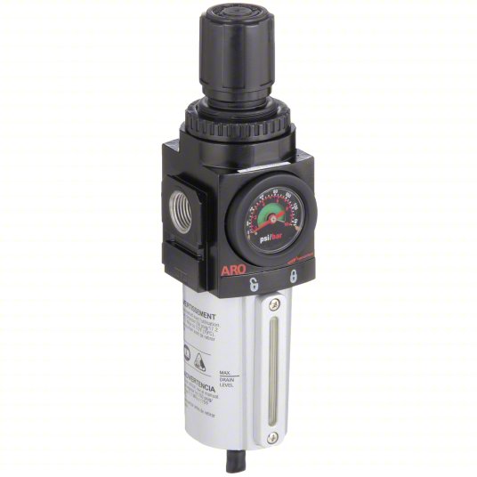 ARO 1/2" Piggyback Filter/Regulator with Gauge 0-140psi Car Wash Superstore