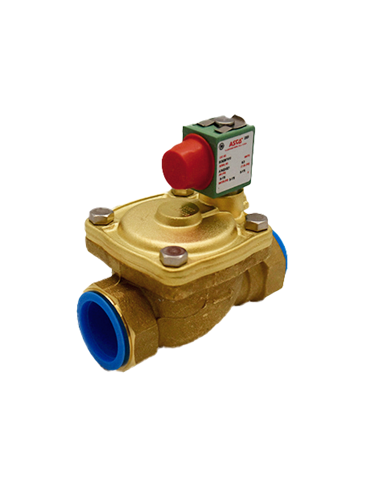 ASCO S Series Brass 1'' FPT 120 VAC Normally Closed Solenoid Valve with DIN Connector