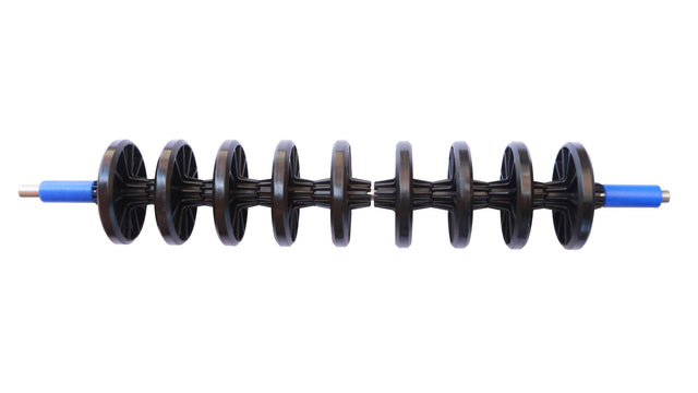 AVW Ider (Return) Roller Assembly Driver & Passenger Side, 30" Dual Belt, Includes 9 Rollers, Shaft, And Spacers (U-Bolt With Hex Nuts Not Included) Car Wash Superstore