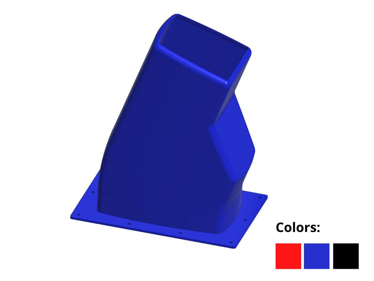 AVW Plastic Nozzle for Blower Housing, with flanges-Angled-RED-Crosslink Material Car Wash Superstore