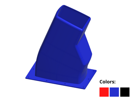 AVW Plastic Nozzle for Blower Housing, with flanges-Angled-RED-Crosslink Material Car Wash Superstore