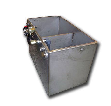 AVW Tank: for Double H25 Pump Station, 38" x 22" x 25" H, Without Lid, Divided/ Common Water, Stainless Steel Car Wash Superstore