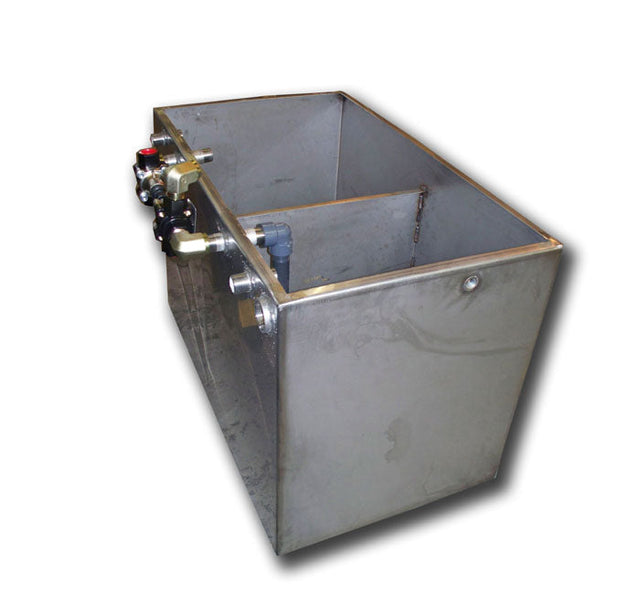 AVW Tank: for Double H25 Pump Station, 38" x 22" x 25" H, Without Lid, Divided/ Common Water, Stainless Steel Car Wash Superstore