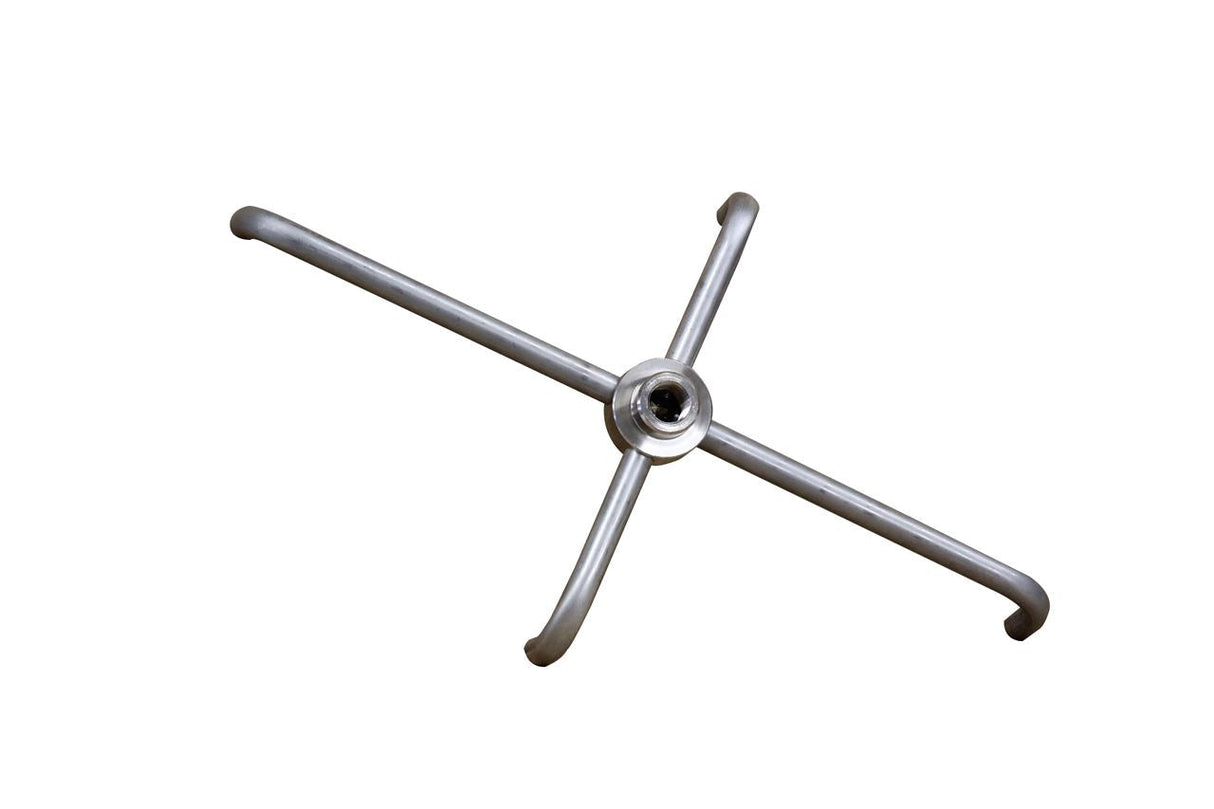 AVW Turbo Rotor Arm, 4 Nozzle, 14" x 8" , 3/8" female inlet, H-Style Arms, Stainless Steel Hub, Nickel Plated Brass Hub and Arms, 1/8" FNPT outlets Car Wash Superstore