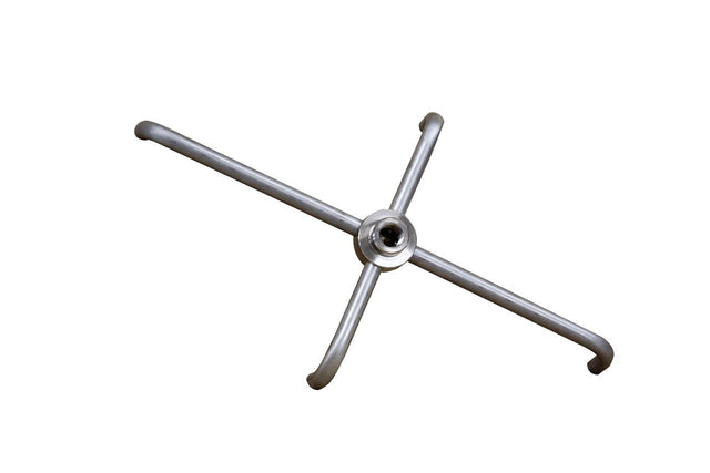 AVW Turbo Rotor Arm, 4 Nozzle, 14" x 8" , 3/8" female inlet, H-Style Arms, Stainless Steel Hub, Nickel Plated Brass Hub and Arms, 1/8" FNPT outlets Car Wash Superstore