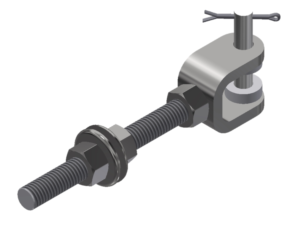 AVW Rear Mount, SS: (1) Clevis, (1) Threaded Rod 1/2"-13 x 5"LG (WA2GA2), (2) Lockwashers (FW12), (3) Hex Nut 1/2"-13 (HN1213) Car Wash Superstore