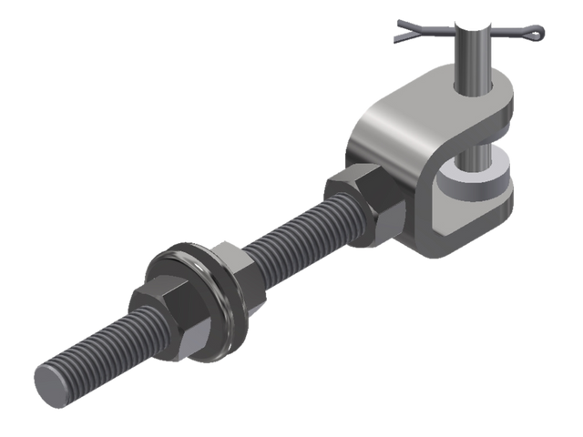 AVW Rear Mount, SS: (1) Clevis, (1) Threaded Rod 1/2"-13 x 5"LG (WA2GA2), (2) Lockwashers (FW12), (3) Hex Nut 1/2"-13 (HN1213) Car Wash Superstore
